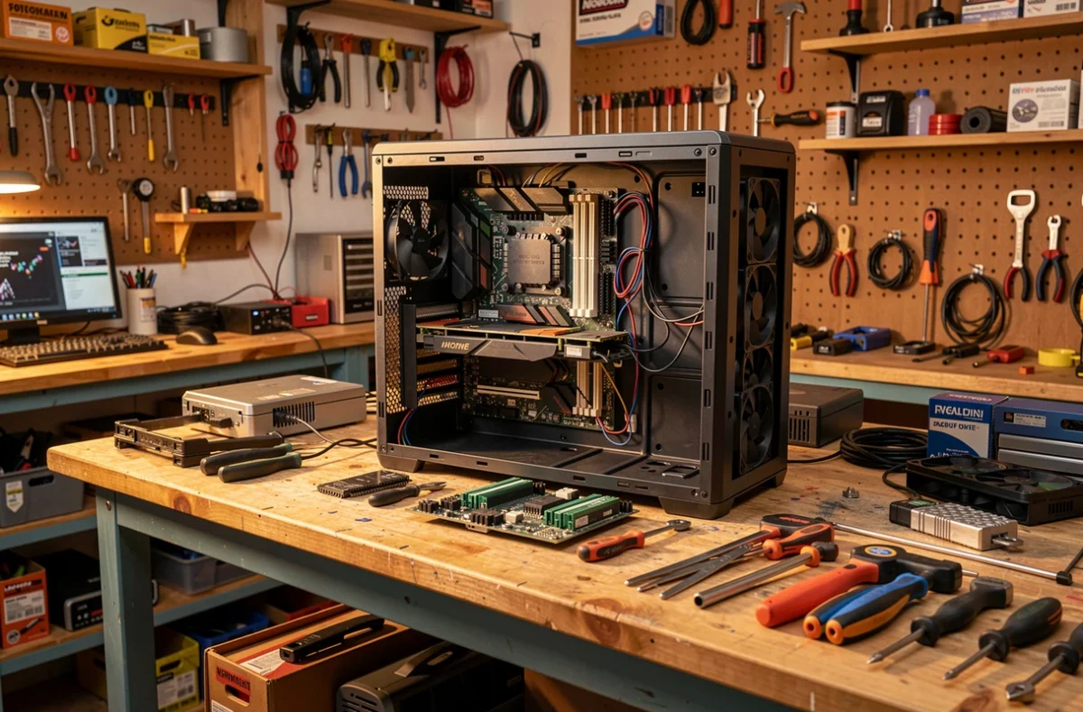 Atelier de montage et de réparation de PC d'une boutique indépendante