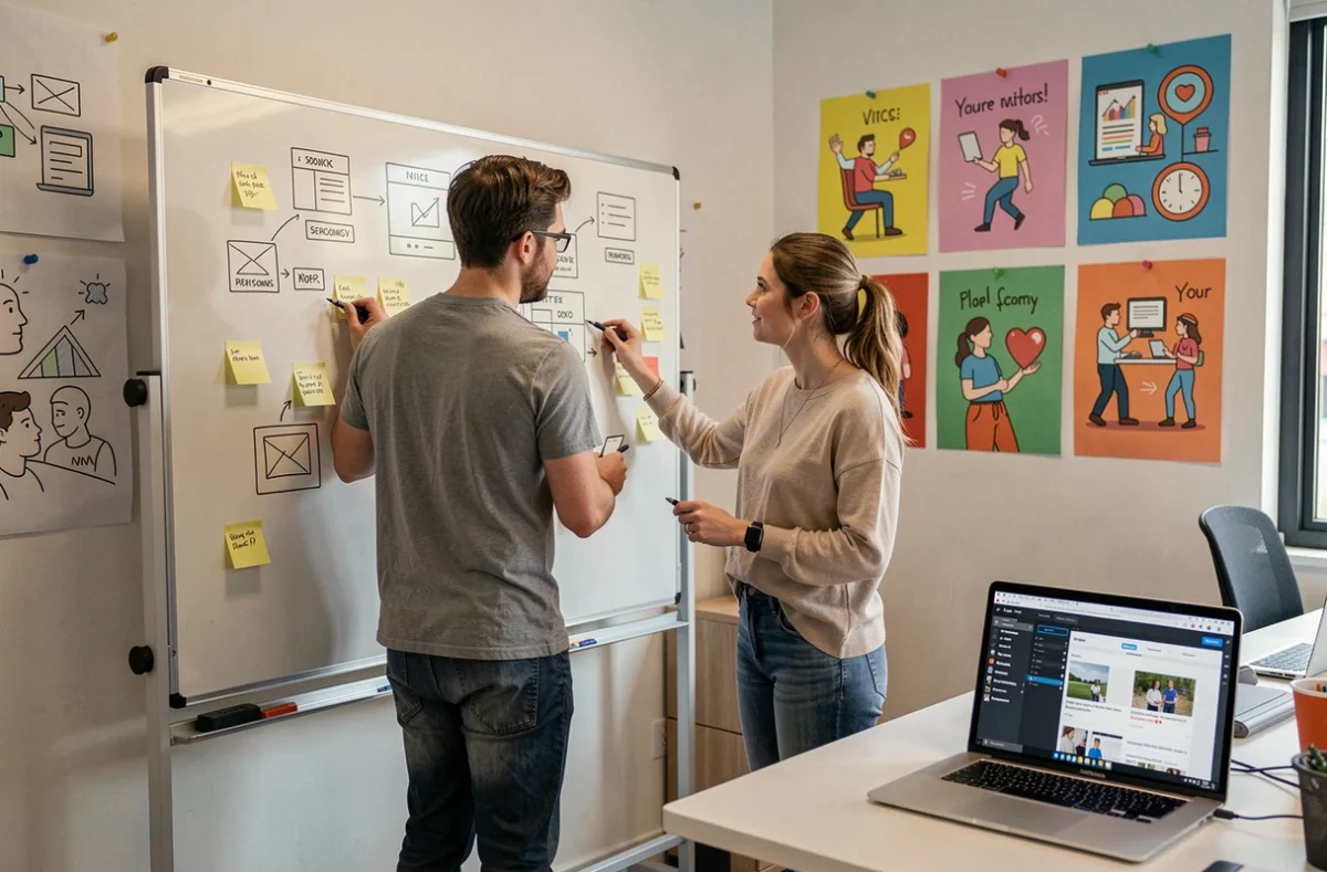 Équipe créative de Digital Unicorn à Nice collaborant sur la conception d'une boutique Shopify